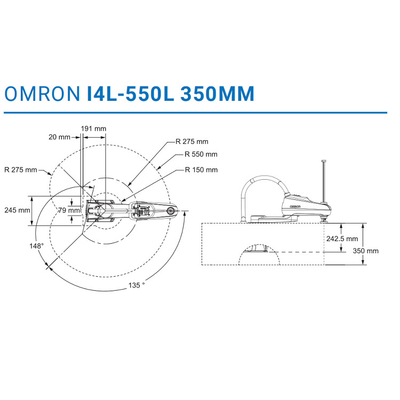 OMRON I4-450L 4 Axis Scara Robot High Speed ​​Robot لصناعة 3C