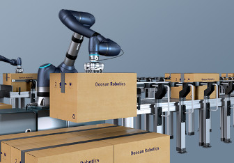 ذراع الروبوت Doosan Cobot A0912 مع قابض روبوت Onrobot لمنصة نقالة وروبوت التجميع