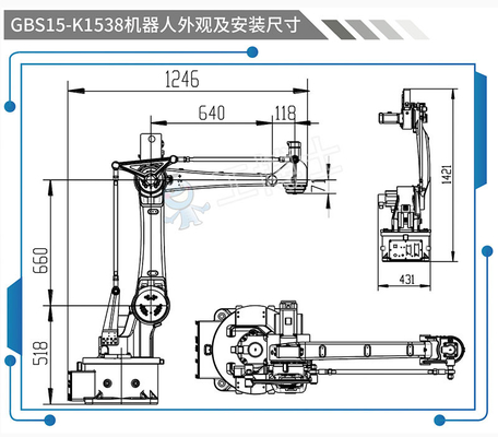 GBS15-K1538 Palletizer ذراع الروبوت الصيني يصل إلى 1538 ملم