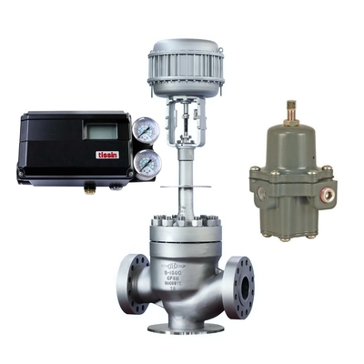Tissin TS900 Smart Valve Positioner مع صمام هوائي وصمام فيشر فيشر 67CFR لخفض الضغط