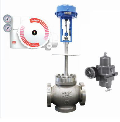 صمام التحكم الهوائي مع محدد موضع Flowserve عالي الدقة باللونين الأبيض والأحمر USA Logix 3200 MD