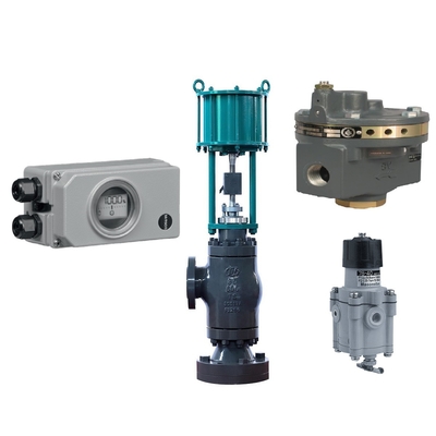 صمام التحكم في التدفق Fisher 2625 Filter Regulator with Samson 3730-3 Valve Positioner and Masoneilan 78-40