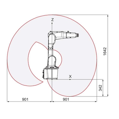 ذراع روبوتية مصغرة 6 محور ABB IRB 1200 مع CNGBS Robot Gripper للتعامل مع أتمتة الروبوت