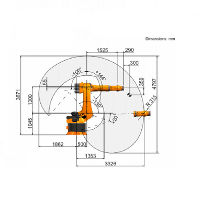 كوكا KR 240 R3330 الروبوت الحاوية مع CNGBS خطية دليل السكة الحديدية كحمولة آلية 240kg ذراع الروبوت