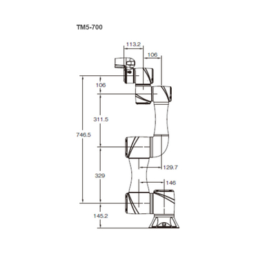 TM5-700 كوبوت مع 700MM وصول و 6KG معالجة الحمولة المفيدة للروبوت الصغير كروبوت تعاوني