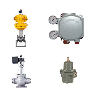 صمام التحكم الهوائي مع ماسونيلان SVi1000 موقف الصمام الرقمي و Fisher 67CFR جهاز تنظيم المرشح
