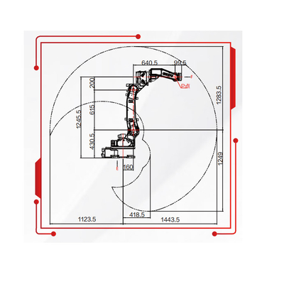 ذراع الروبوت الآلي لحام SF6-C1400 مع مشاعل لحام مع 1440MM وصول
