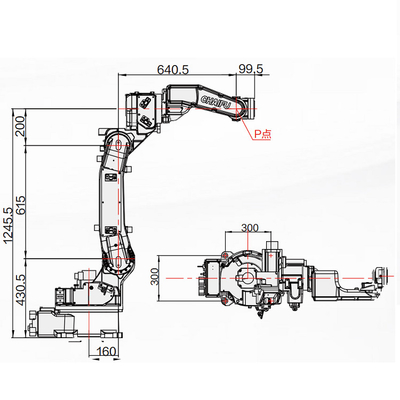 ذراع الروبوت الآلي لحام SF6-C1400 مع مشاعل لحام مع 1440MM وصول