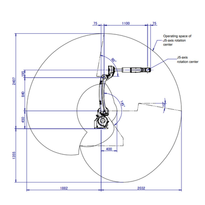 M-10iD / 8L Fanuc الذراع الروبوتية مع 2032MM الوصول من 6 محور الذراع الروبوتية مع CNGBS حزمة التكييف لللحام