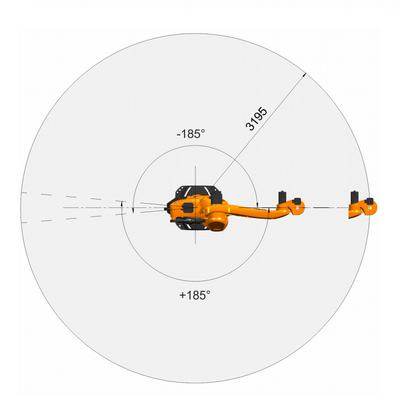 KUKA KR 180 R3200 PA ذراع روبوت 5 محاور مع 180 كيلوغرام من الحمولة المفيدة لآلة التعبئة والتغليف كروبوت للتقطيع