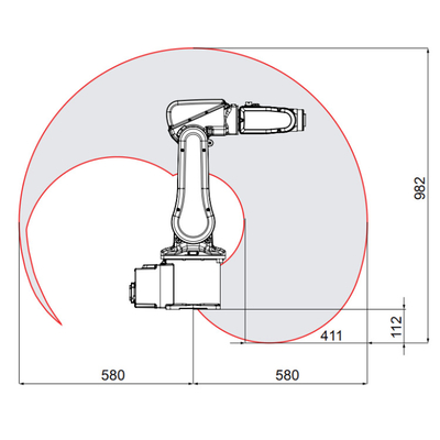 ABB IRB 120 6 محور الذراع الروبوتية الصناعية مع عقدة CNGBS للإنتاج المرن والمقرب