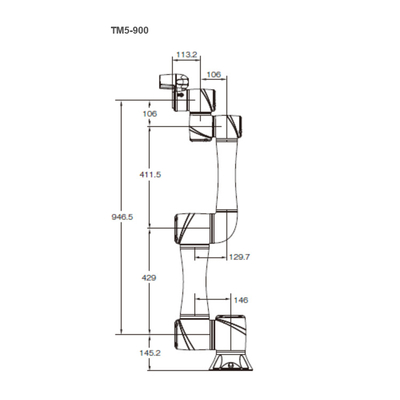 روبوت التكنولوجيا TM5-900 مع 900MM وصول و 4 كيلوغرام حمولة من 6 Aixs معالجة ككوبوت