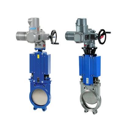 صمام بوابة سكين صيني مع Auma SA SAR Electric Vavle Actuator لصناعة النفط المائي