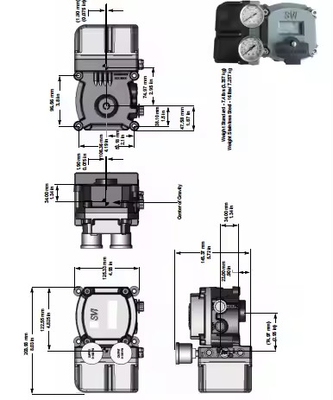 أجزاء Masoneilan SVI II AP أداء متقدم موقف الصمام الرقمي مع صمام ASCO Solenoid للصمام التحكم في تدفق الصين