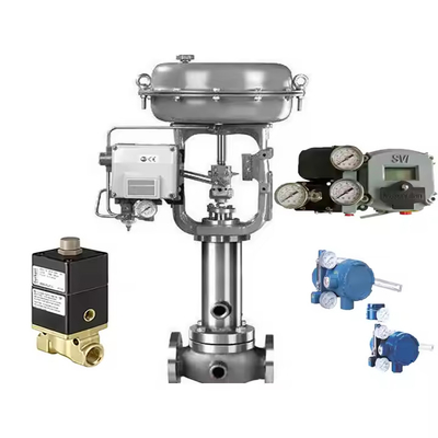 صمام التحكم الصيني مع Masoneilan SVI2 SVI II موقف الصمام الرقمي مع Booster B200 / B400 مع صمام سولينويد Asco