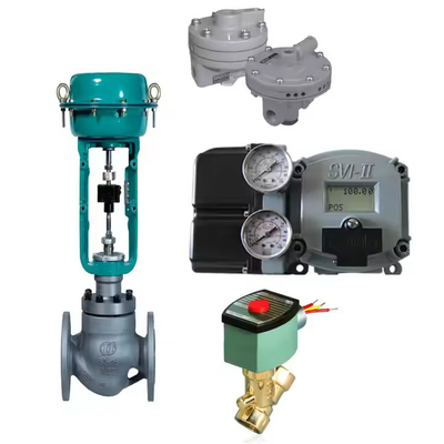 صمام التحكم الصيني مع Masoneilan SVI2 SVI II موقف الصمام الرقمي مع Booster B200 / B400 مع صمام سولينويد Asco