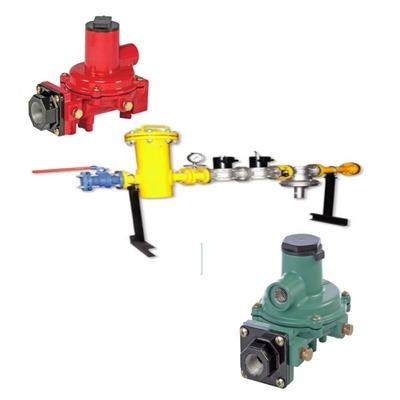 صمام التبديل المنزلق مجهزة بجهاز تنظيم Fisher R Series R222H/R222 ومقياس الضغط WIKA