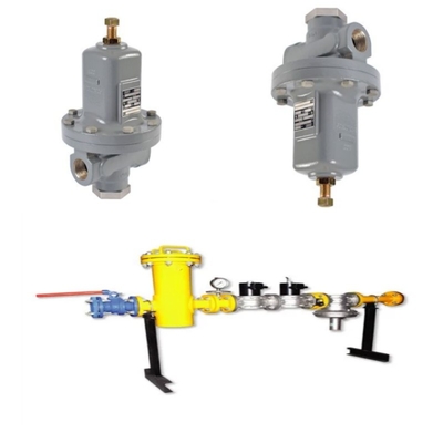 صمام الغاز الطبيعي المزود بجهاز تنظيم الضغط من سلسلة Emerson Fisher MR95/MR95L/MR95H ومقياس الضغط WIKA