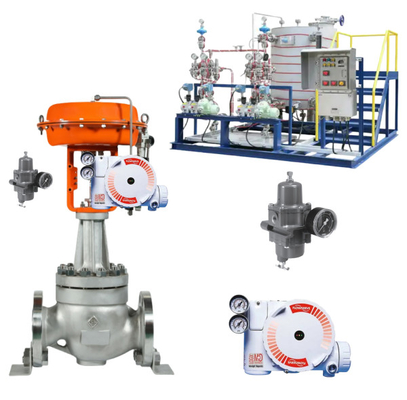 موقف صمام Flowserve 3800 520MD 3200MD مع صمامات ASCO Solenoid للصمام الكروي للضغط الهوائي