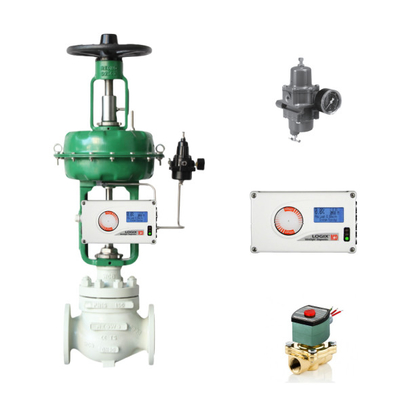 موقف صمام Flowserve 3800 520MD 3200MD مع صمامات ASCO Solenoid للصمام الكروي للضغط الهوائي