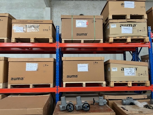 AUMA SA07.2 SA07.6 مشغل صمامات التحكم الكهربائية مع علبة التروس GST وتحكم مشغل AM للتحكم الدقيق