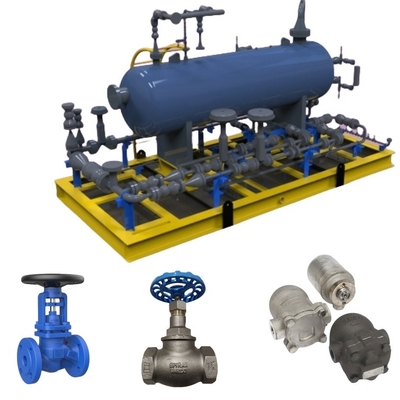 صمام وقف Spriaxsarco HV3 / BSA2T ومصيدة البخار العائمة مع صمامات التحكم النيوماتيكية Bithermo للأنابيب ونظام البخار