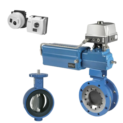 صمام فراشة هوائي KEYSTONE جديد ودقيق الشكل 990 صمامات فراشة و NELES Positioner ND7000
