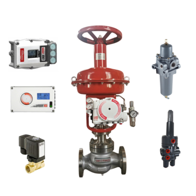 صمام تحكم هوائي ومخزون جديد Fisher 377 و FLOWSERVE 520MD 3800MD 3200MD ومحدد الموضع وصمام Burkert