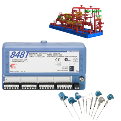 ناقل درجة الحرارة Rosemount 848T مع 214 RTD Sensor -196 إلى 425°C