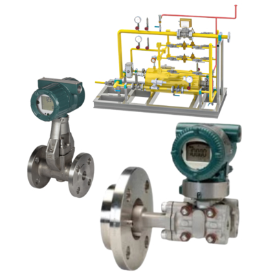 Valve switching skid system, equipped with Yokogawa VY series vortex flowmeters and Eja210e, Eja430e, Eja438e, and Eja530e pressure transmitters