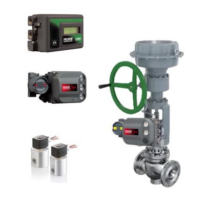 صناعة النفط والغاز محدد موضع الصمام الهوائي فيشر DVC2000 DVC6200 3661 وصمام الملف اللولبي ASCO ثنائي الاتجاه