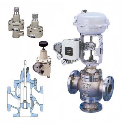 KOSO 521F 522F صمامات الكرة المختلطة المتحركة ثلاثية الطرق 500A 520A صمامات زاوية واحدة مقعدة ذات توجيه أعلى