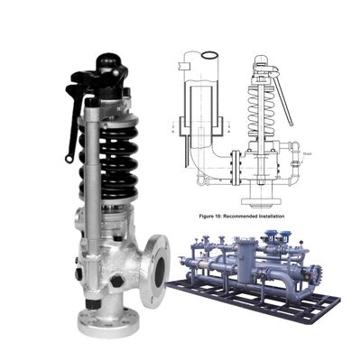 صمام الأمان المحمل بالينابيع الموحد للدخان عالي الحرارة مع معيار API 526