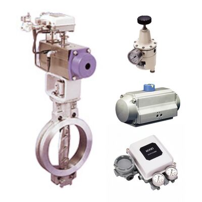 صمامات فراشة KOSO 600B نوع جسم مصبوب مع مشغلات أسطوانية هوائية 6300RA للاستخدام الصناعي