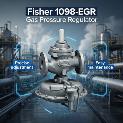 Fisher 1098-EGR Pilot-Operated Natural Gas Pressure Reducing Valve with High Accuracy for Industrial Use
