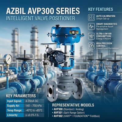 جهاز تحديد موقع الصمام الرقمي Azbil AVP307 مع اتصال HART 4-20 mA مدخل متزامن ومحفظة IP65