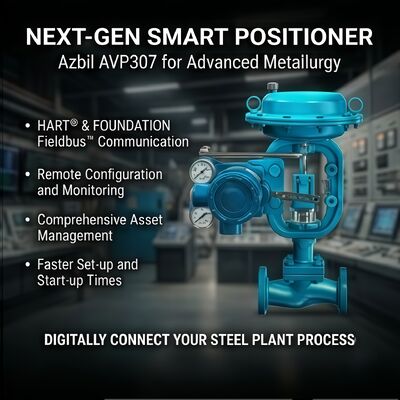 أزبيل AVP307 جهاز تحديد موقع الصمام الرقمي HART مع مدخل 4-20 mA DC ودقة ± 1.0٪ F.S.