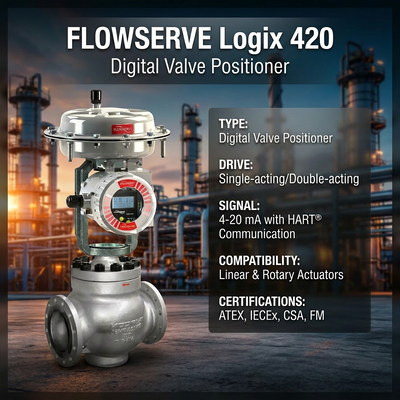 Flowserve Digital HART Positioner Logix 420 520MD 3200MD 3800 Intelligent Valve Vositioner Factory Customized Valves