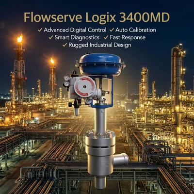 Flowserve Logix 3400MD موقف الصمام الذكي مع بروتوكول هارت IP66 الحماية ودقة ± 0.5٪