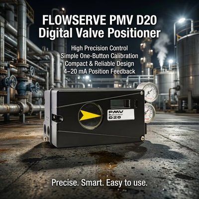 Flowserve PMV D20 Digital Valve Positioner with HART Communication 4-20mA Input Signal and IP66 Enclosure Protection