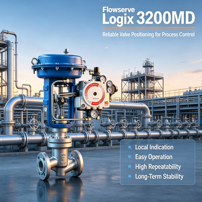 صمام تحكم صيني مع محدد موضع الصمام الرقمي Flowserve Logix 3200MD HART ذكي
