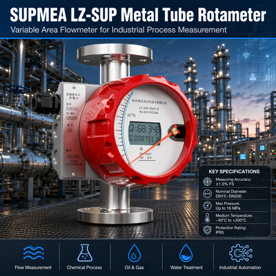 مقياس تدفق متغير المساحة Supmea LZ-SUP مؤشر تدفق ميكانيكي لأنبوب معدني روتاميتر للسائل والغاز والبخار
