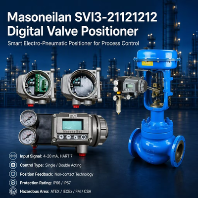 موزونيلان SVI3-21121212 تشخيصات متقدمة IP66 أحادي التأثير شاشة LCD 4-20 مللي أمبير HART 7 محدد موضع الصمام