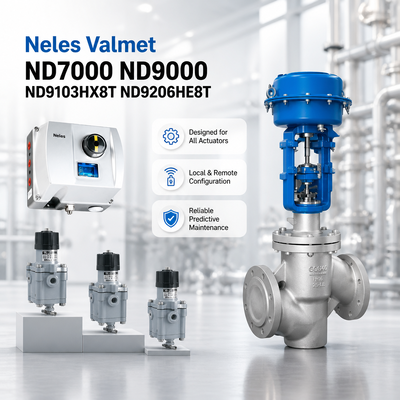 وحدة تحكم صمام رقمية ذكية تعمل بالهواء المضغوط من Valmet Me Tso OEM ND7000 ND9000 ND9103HX8T ND9206HE8T HART 4-20mA الأتمتة الصناعية