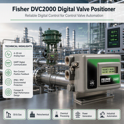 محدد الصمام الذكي Fisher Fieldvue DVC2000 جديد تمامًا محول كهرو-هوائي Fisher 846 يحول