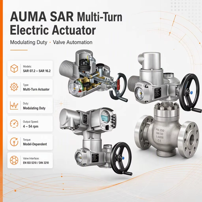 AUMA SAR صمام المحرك الكهربائي أتمتة صمام متعددة الدورات محرك صمام محرك الصمام الكهربائي الصناعي