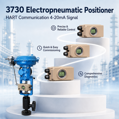3730 محدد موضع كهربائي هوائي ذكي HART 4 20mA معايرة تلقائية تشخيصات صمام التحكم