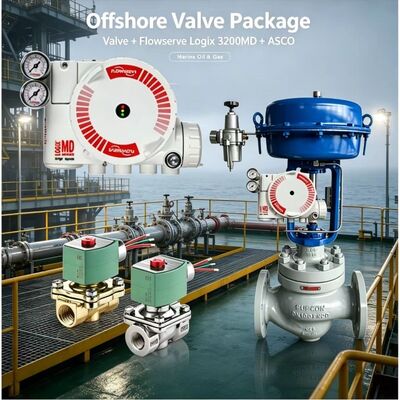 Flowserve Logix 3200MD جهاز تحديد المواقع الرقمي مع صمام ASCO Solenoid للتحكم الدقيق في الصمامات الصناعية