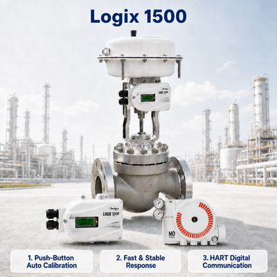 محدد الصمام الرقمي الذكي Logix 1500 مع اتصال HART 4-20mA IP67 للتحكم في التدفق في مصانع البتروكيماويات والتكرير