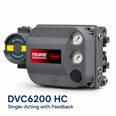 وحدة تحكم الصمام الرقمية DVC6200 HC 4-20 مللي أمبير HART مشغل صمام هوائي أحادي الفعل مع تغذية راجعة